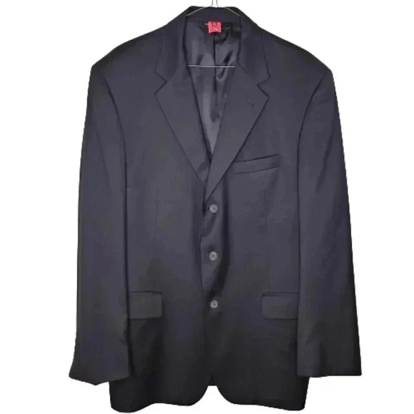Jos. A. Bank Men's Black Classic 100% Wool Sport Coat Blazer Business Jacket 41R